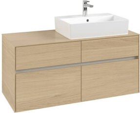 V&B Waschtischunterschrank Collaro in Nordic Oak mit Waschbeckenanschluss rechts, B/T/H: 120 x 54,8 x 50 cm - Bild 1