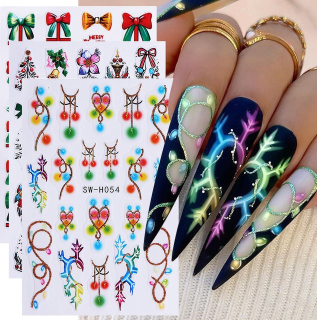 Sweet Trend Nail Art Aufkleber, 3 Stück, Weihnachts-Motiv, DIY Maniküre - Bild 1