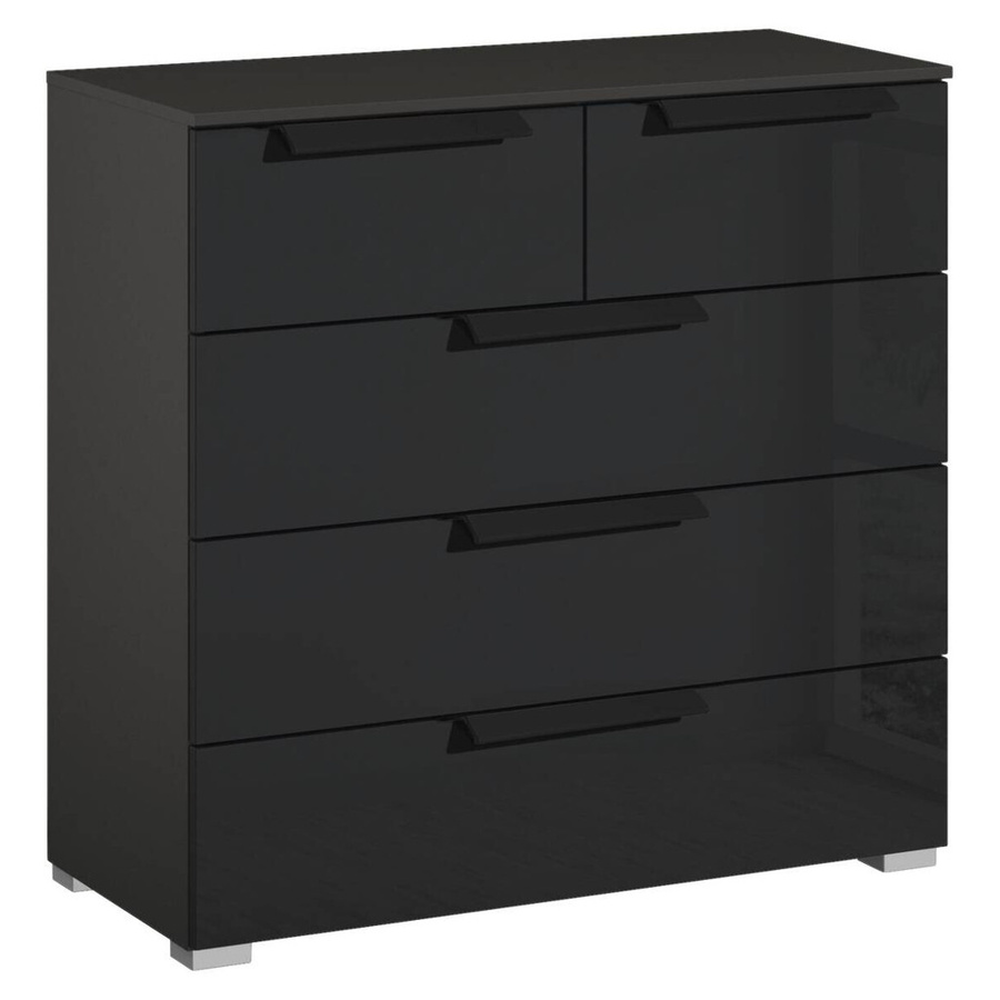 Kommode Aldono Deluxe in Graphit, modern und freistehend, B/H/T: 80 x 81 x 42 cm - Bild 2