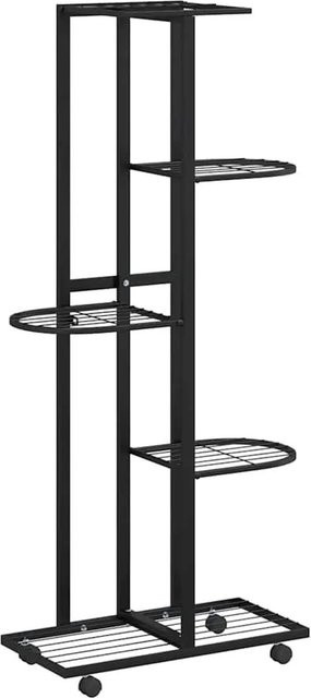 vidaXL Blumenständer mit 5 Etagen aus Eisen in Schwarz mit Rollen, B/T/H: 44 x 23 x 100 cm - Bild 1