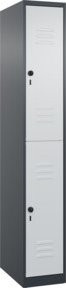 C+P Doppelstock-Spind Classic PLUS mit 1 Abteil, Farbe Anthrazit/Grau, H x B x T: 185 x 30 x 50 cm - Bild 1