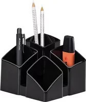 HAN SCALA Stifteköcher Schwarz mit 4 Fächern, B/T/H: 12,5 x 10,0 x 12,5 cm - Bild 2