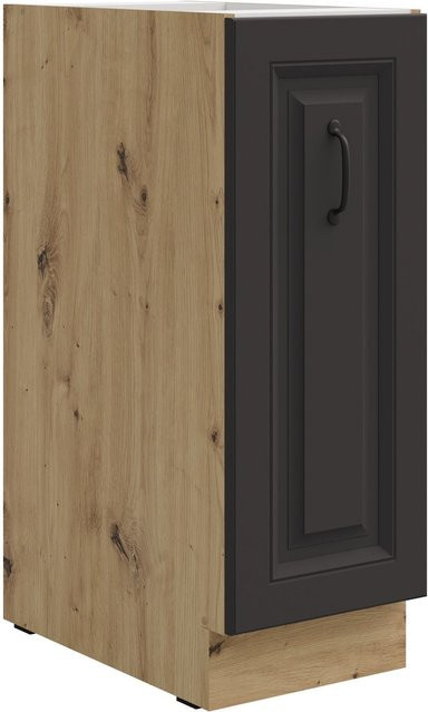 Küchenunterschrank Stilo mit Schrankauszug in Weiß und Eiche Artisan im Landhausstil - Bild 1