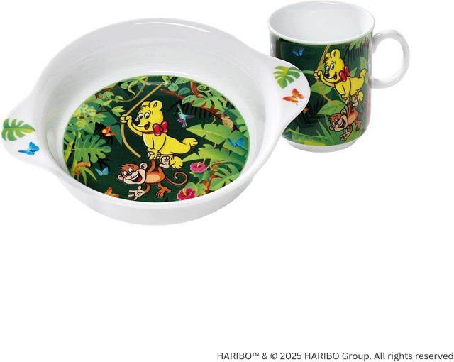 Ritzenhoff & Breker Kindergeschirr-Set Haribo Jungle aus Porzellan, Mehrfarbig - Bild 1