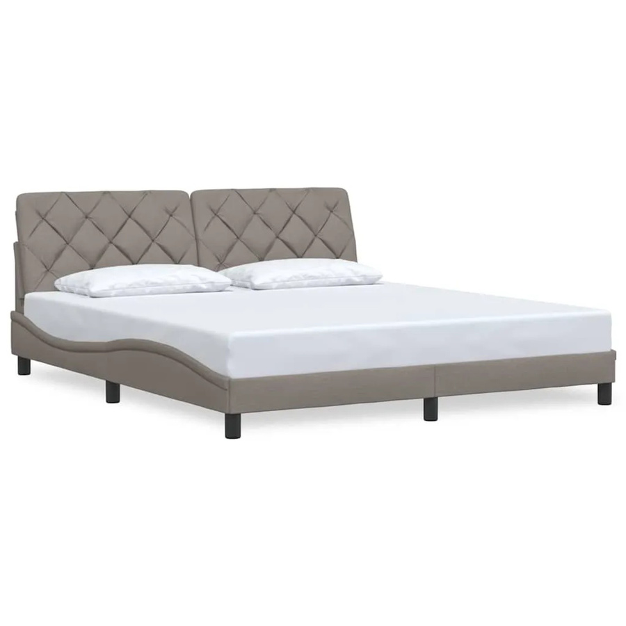vidaXL Bettgestell mit Polsterung in Beige, B/T/H: 180 x 200 x 185 cm - Bild 2