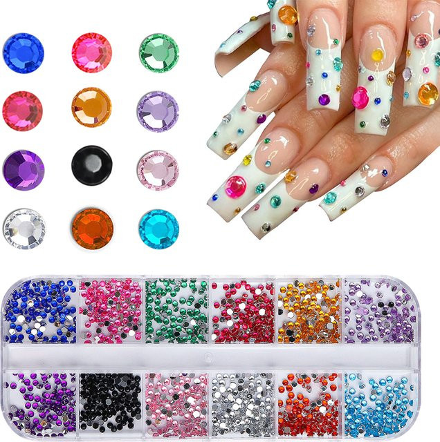 Misscheering Kristall-Nagelkunst-Strasssteine, Schimmernd, Unisex - Bild 1