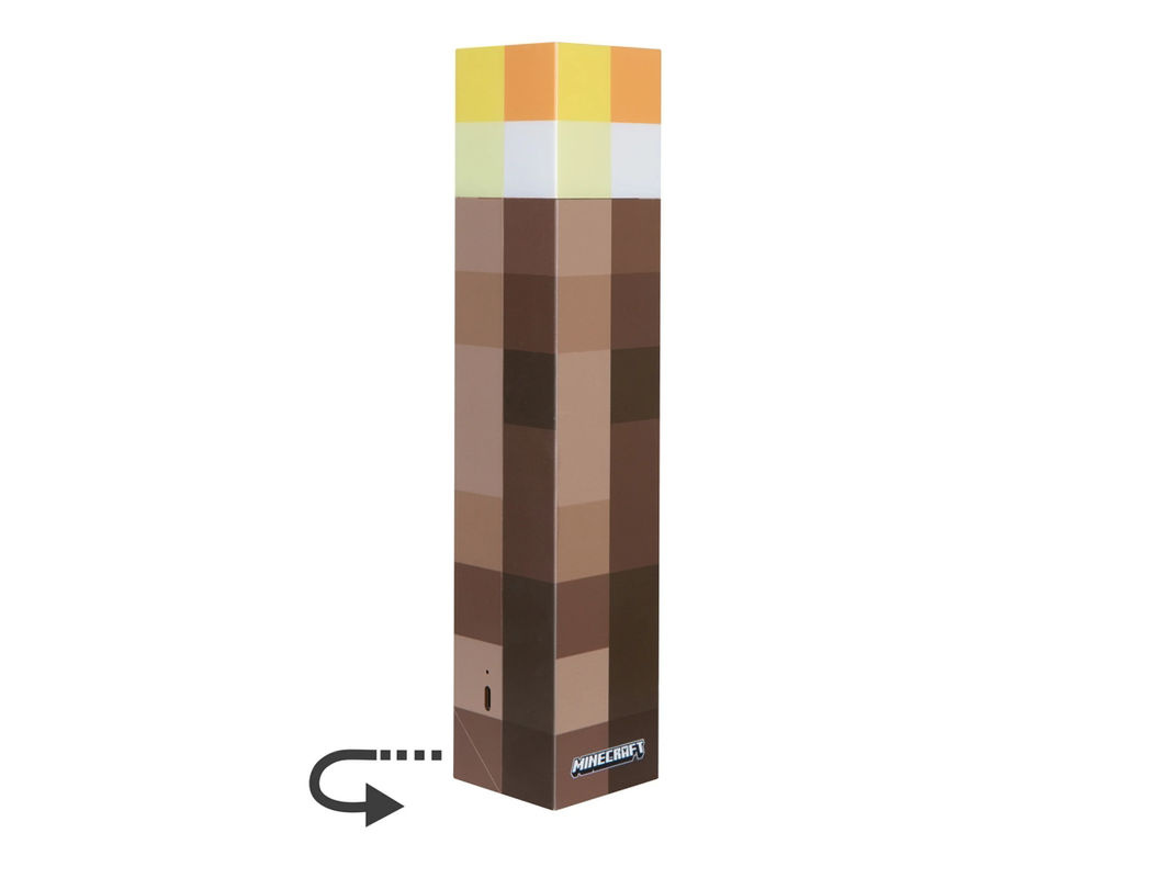 Minecraft LED Tischlampe Fackel in Multicolour mit Wandhalterung und wiederaufladbarem Akku - Bild 3