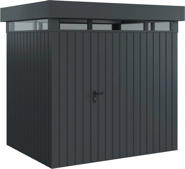 EcoStar Gerätehaus Euroline Pultdach mit Lichtband in Anthrazit, B: 229 cm, T: 179 cm - Bild 1