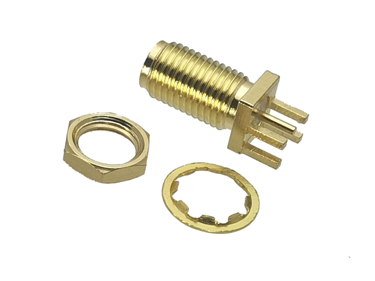 10 Stück SMA Stecker und Buchsen Set mit Mutter und Lötplatine Clip für HF Koaxial Verbindungen in Gold - Bild 2