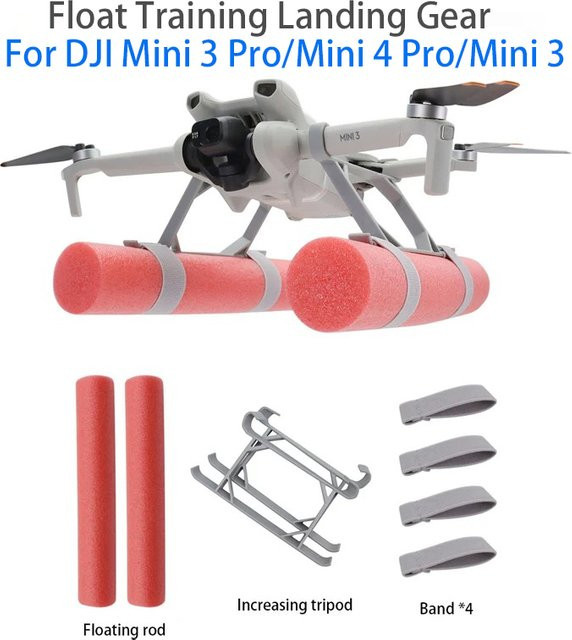 DJI Mini 3 und Mini 4 Pro Landing Skid Float Kit Expansion Wasser Fahrwerk für Drohnen-Wassertraining - Bild 1