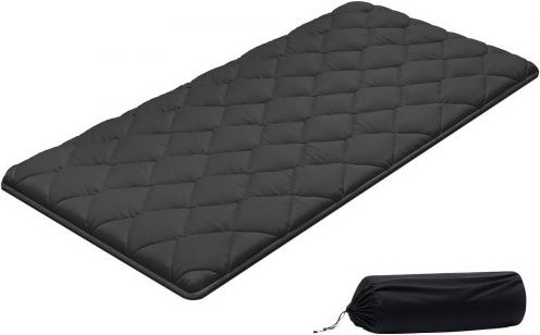 VEVOR Japanische Tatami-Matte Twin Size, faltbare Futon-Matratze mit Aufbewahrungstasche und Verschlüssen, 9-lagige Bodenmatte in Schwarz, H x B x T: 8,9 x 99,1 x 203,2 cm - Bild 1