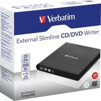 Verbatim Slimline Externer CD/DVD-Brenner USB 2.0 in Schwarz inklusive USB-A-zu-USB-C-Adapter - Bild 5