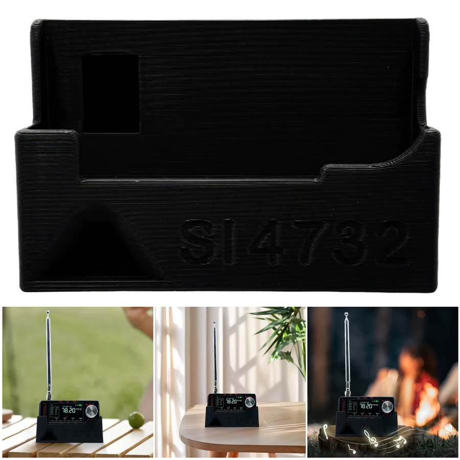 APWIKOGER Universal Radio Halterung für ATS MINI SI4732 DSP Radio Receiver mit integrierter Sound Guide Groove in Schwarz - Bild 2