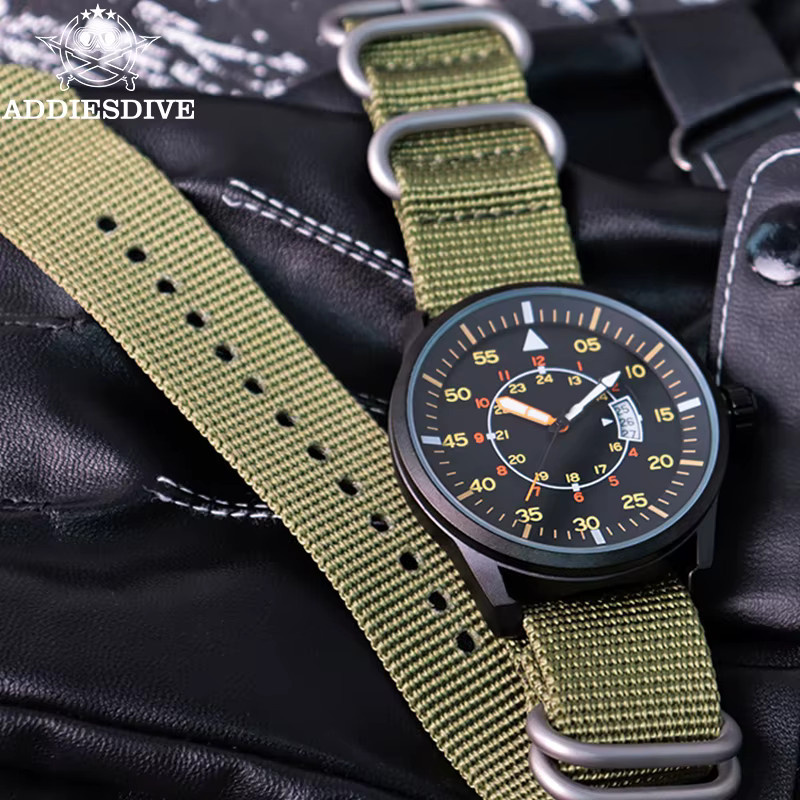 ADDIESDIVE Armbanduhr, Quarz, Textil/NATO, Grün, Herren - Bild 3