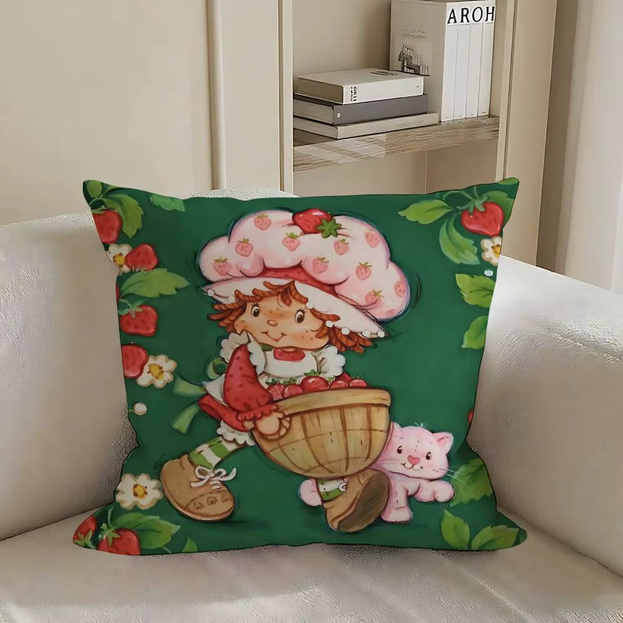 S-Strawberry S-Shortcake-eS Kissenbezug mit grafischem Muster in Grün, quadratisch, B/T/H: 40 x 40 x 40 cm - Bild 3