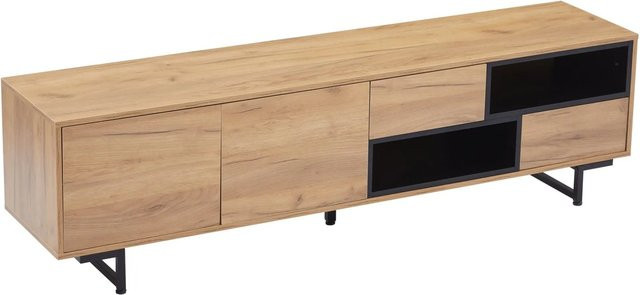 okwish TV Schrank in Holzoptik Natur mit Stauraum Fächern für dein Wohnzimmer, B/T/H: 173 x 48 x 48 cm - Bild 1