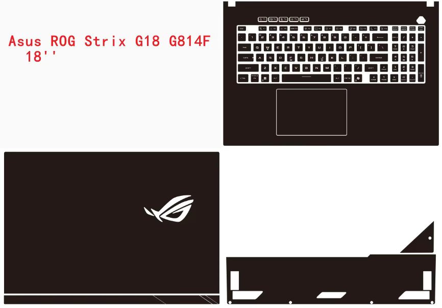 Laptop-Aufkleber für ASUS ROG Strix Scar 16/18 G634J G834J in Schwarz aus Vinyl - Bild 2
