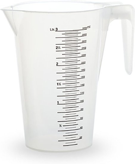 Scaritech Messbecher aus Kunststoff, transparent, 3000 ml, Durchmesser: 25 cm, 10er Pack - Bild 1