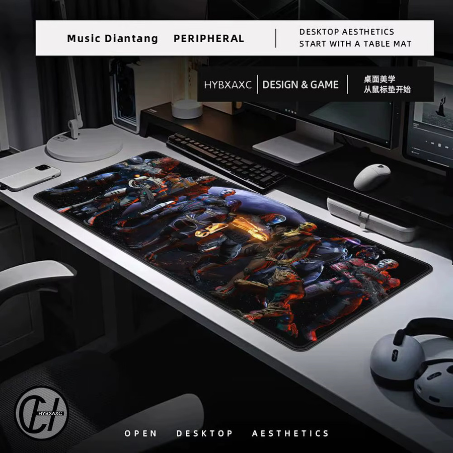 HYBXAXC Gamer Gaming Mauspad Mass Effect aus weichem Gummi, Anti-Rutsch Schreibtischunterlage in Schwarz und Multicolour - Bild 4
