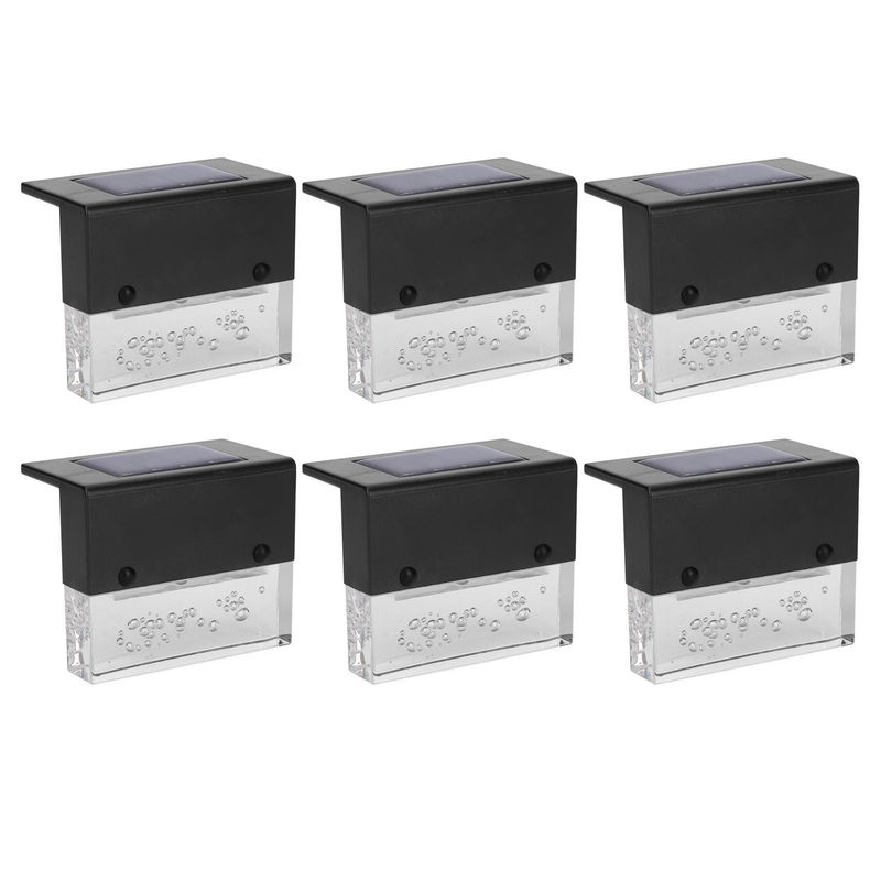 6er Set TOMTOP JMS Solar LED Stufenleuchten mit Farbwechsel RGBW in Schwarz für Garten Balkon Terrasse und Treppe, IP55 wasserdicht - Bild 5