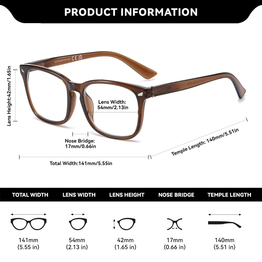 BARCUR Lesebrille, Vollrand, quadratisch - Bild 2