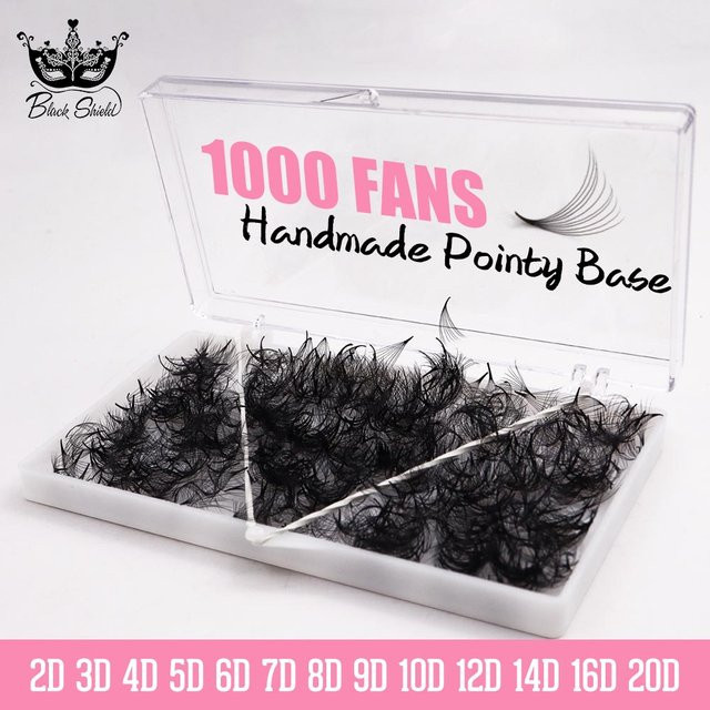 Black Shield Wimpernverlängerung, 1000 Fächer, Black, Unisex - Bild 1