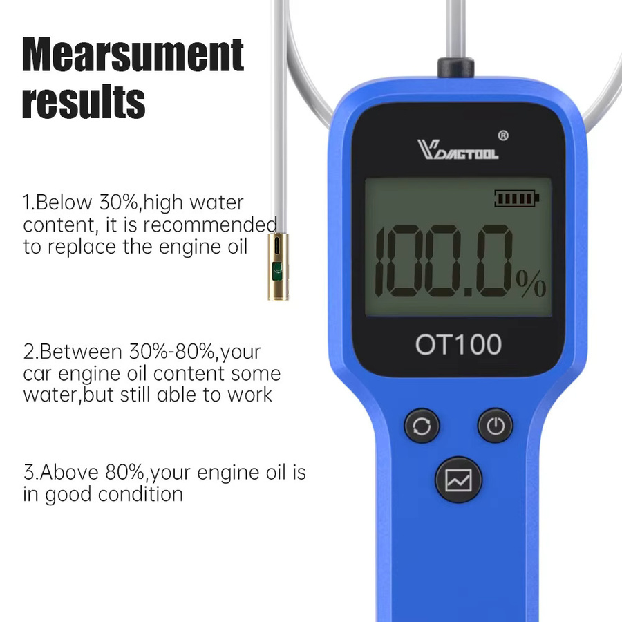 VDIAGTOOL OT100 Motoröl-Tester in Blau zur Diagnose der Ölqualität und Messung des Wassergehalts - Bild 3