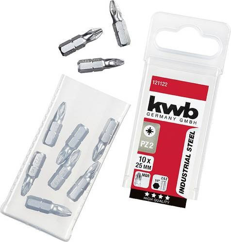 Kwb Kreuzschlitz-Bit PZ 2 aus Stahl, 10 Stück, Silber - Bild 1