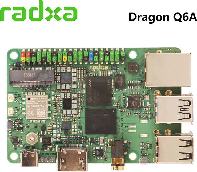Radxa Dragon Q6A Development Board mit Qualcomm QCS6490 SoC, 12 TOPS Rechenleistung und LPDDR5 Octa-Core-Plattform für Edge AI - Bild 1