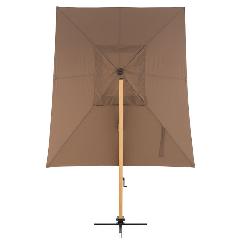 Doppler Alu Wood XL Ultra Ampelschirm in Greige mit Standkreuz, B/T: 400 x 300 cm - Bild 2