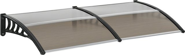 Outsunny Türvordach aus Polycarbonat mit Alurand in Braun, B/H/T: 200 x 27 x 96 cm - Bild 1