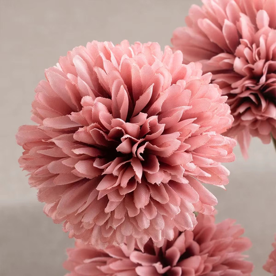 5er Set künstliche Hortensien in Pink im Boho-Stil für deine Hochzeits- und Wohnzimmerdekoration - Bild 3