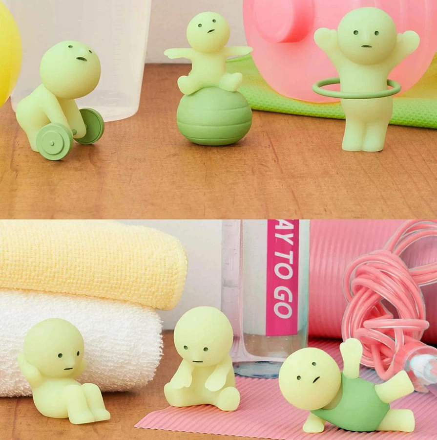 Yiran toy 1 Smiski Yoga Schlafzimmer Blind Box Actionfiguren Grün Nachtleuchtend - Bild 3