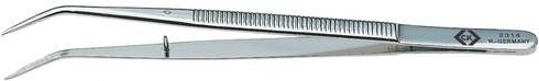 C.K Präzisionspinzette T2314 mit gebogenen Spitzen, silber, Edelstahl, Länge: 150 mm - Bild 1