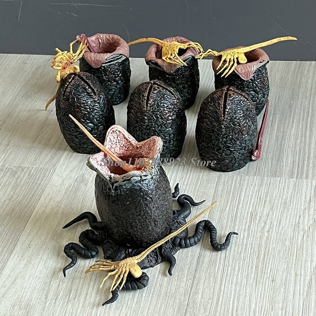 Bandai Alien vs Predator, Alien Xenomorph Eggs Chestburster Figuren, Einzelfigur, Kunststoff, Schwarz - Bild 1