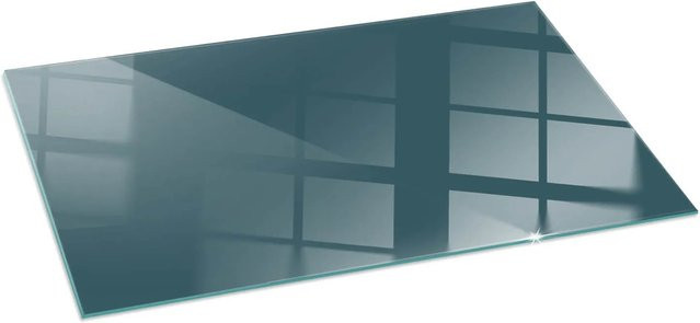 Tulup Funkenschutzplatte aus Glas für Kamin und Öfen in Türkis, B: 140 cm, H: 70 cm - Bild 1