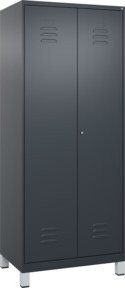 C+P Spind Classic PLUS Schwarz-Weiß mit 2 Abteilen und Zylinderschloss, H x B x T: 185 x 80 x 50 cm - Bild 1