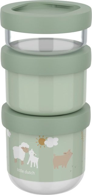 Mepal Mio X Little Dutch 3-teilige Snackbox, Multicolor und Grün, aus Kunststoff, auslaufsicher und stapelbar - Bild 1
