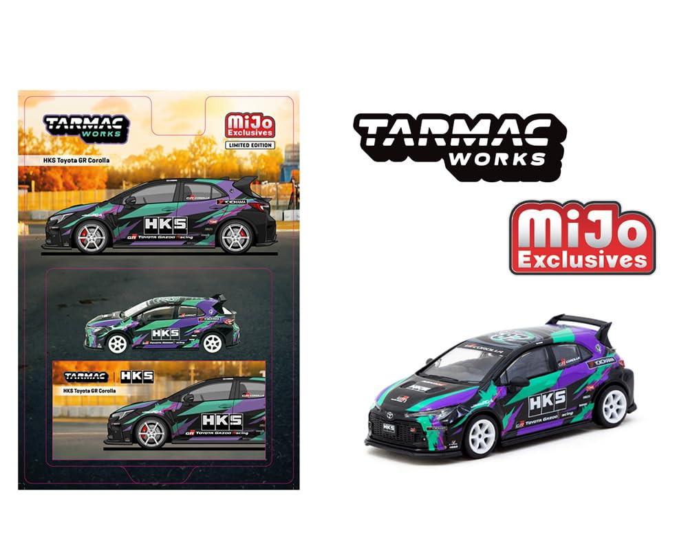 Tarmac Works Toyota GR Corolla HKS Modellauto 1/64 schwarz - Bild 4