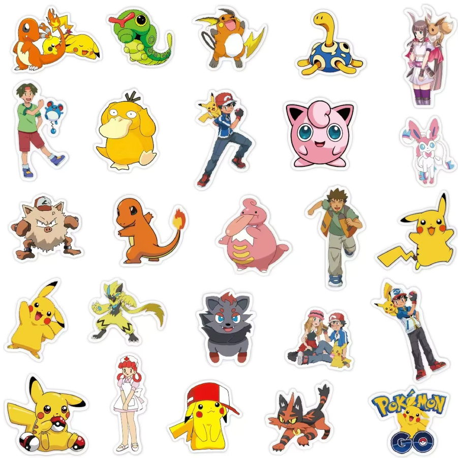 Bandai Pokémon Aufkleber, Nachfüllpack, 50 Stück, Bunt / Mehrfarbig - Bild 2