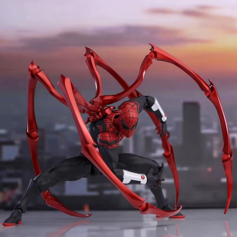 HEROCROSS Marvel Ultimate Spider-Man Miles Morales Black Suit Actionfigur, 16cm - Bild 2