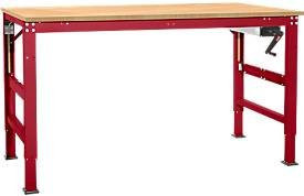 Arbeitstisch Ergo K von Manuflex mit Kurbel und Multiplex-Tischplatte, Farbe: Rubinrot, B: 175,0 cm, T: 80,0 cm, H: 45,0 cm - Bild 1