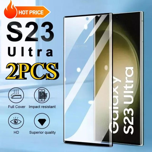 2 Stück Displayschutzfolie aus gehärtetem Glas für Samsung Galaxy S24 Plus, S23 Ultra, S22 Plus und S21 Ultra, transparent - Bild 1