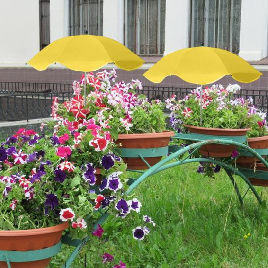 Hello Garden Pflanzenschirm in Grün mit Erdspieß und höhenverstellbarem Polyester-Gartenschirm - Bild 4