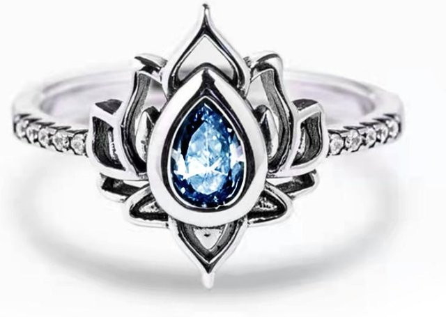 Huitan Blumenring, Silber, Zirkonia, Damen - Bild 1