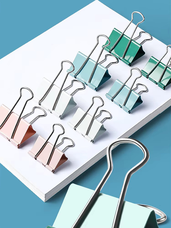 M&G Foldback Clips in bunten Morandi-Farben aus Metall für Schule und Büro, 1 Box - Bild 6