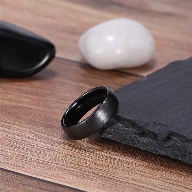 TIGRADE Ring Keramik, gebürstet schwarz, 8mm Breite, Unisex - Bild 2