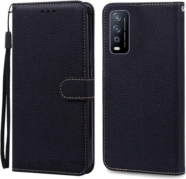 Brieftaschen-Klapphülle für Vivo Y11S Y12S Y20 Y20i Y20A Y20S Y20T in Schwarz - Bild 1