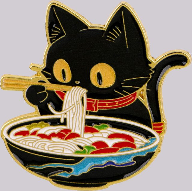 Ramulus Anstecknadel Schwarze Katze, Emaille, Brosche - Bild 1