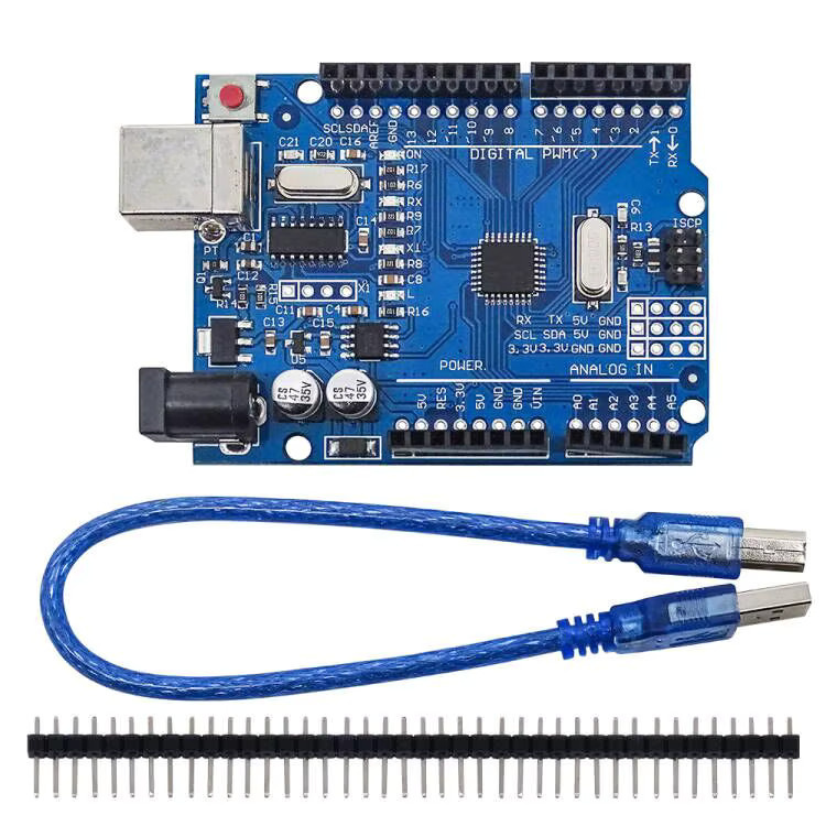HZWDONE UN0 R3 Board ATmega328P Entwicklungsboard mit Stiftleiste und Kabel in Blau, kompatibel mit Arduino IDE-Projekten - Bild 3